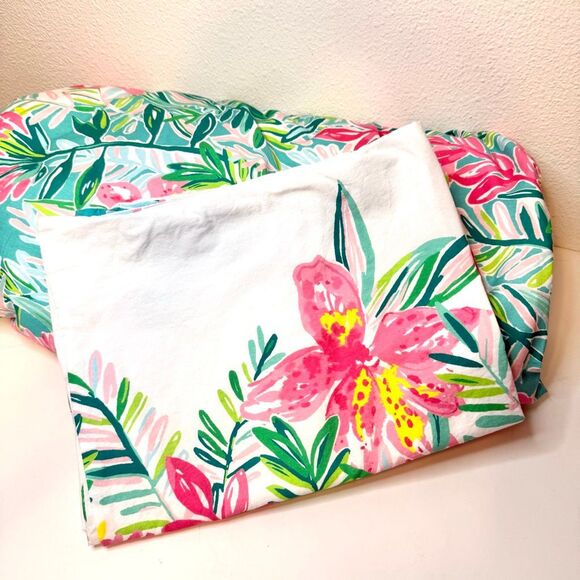 Lilly Pulitzer x Pottery Barn Jungle Lilly Pom Duvet Cover and Shams Full Queen - Picture 1 of 13